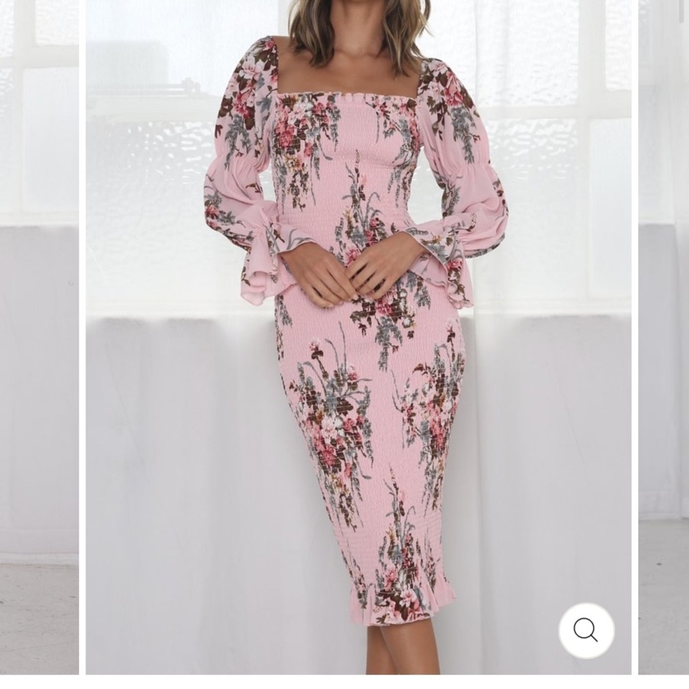 Jaus Imogen long sleeve pink floral dress